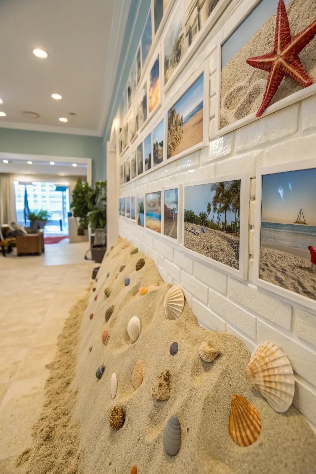 A shoreline-inspired setting, replete with fine sand and refined shells, transporting attendees to a coastal idyll.