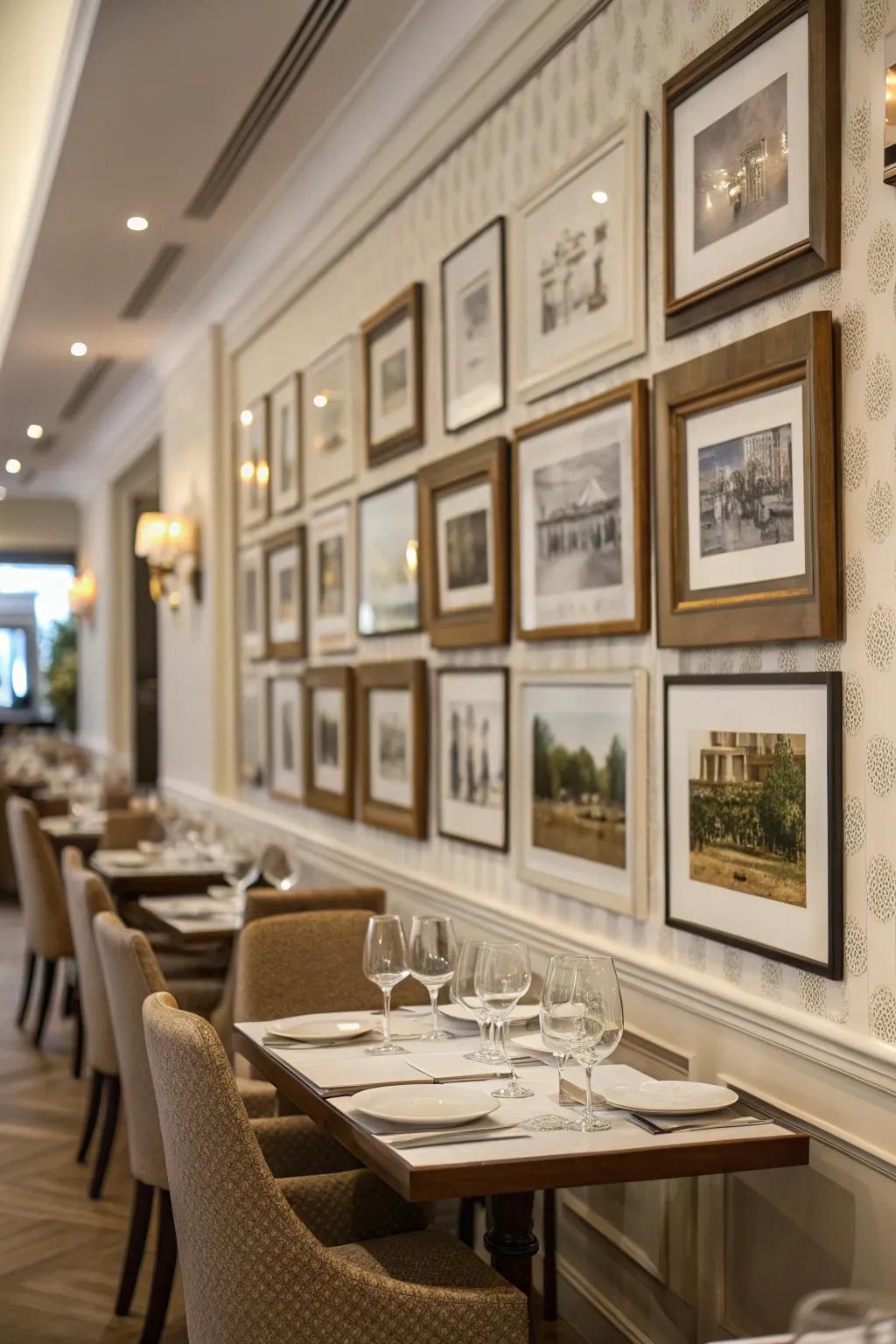 Maintaining consistency in frame style yields a tidy and refined aesthetic.