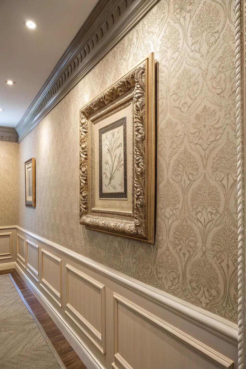 Incorporate dimension through paneling and texturized backdrops.