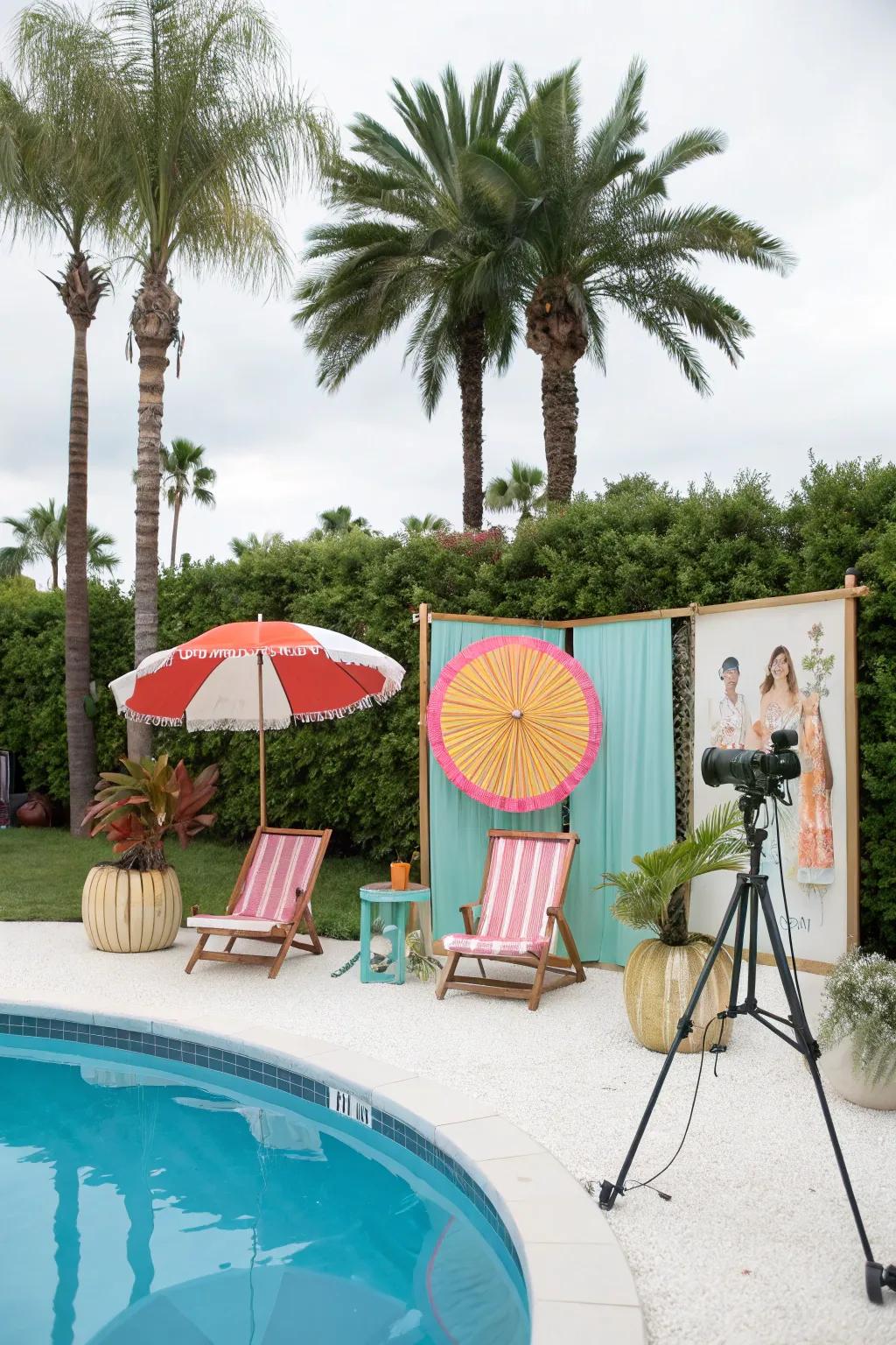 A themed panorama beside the pool, ideal for photograph prospects.