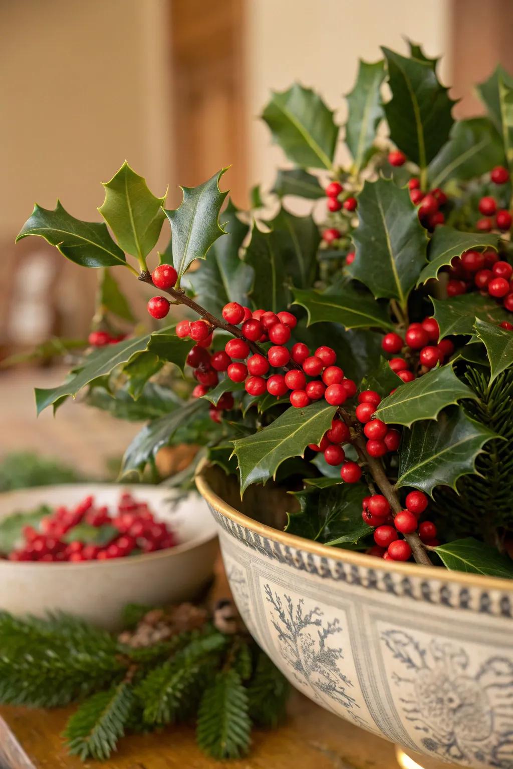 Quintessential evergreen arrangement for festive cheer.