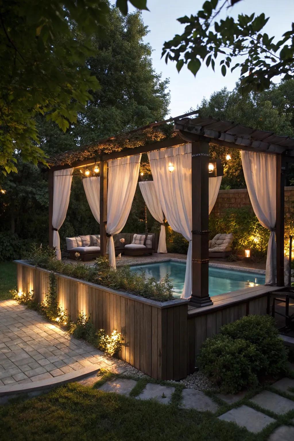 Conjure a snug sanctuary with a haven structure bedecked with textiles.