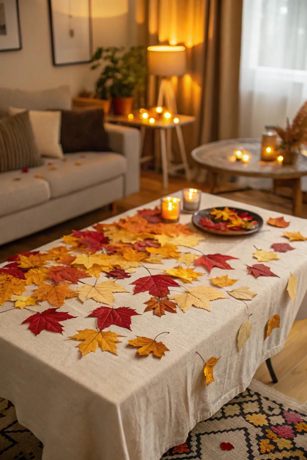 Eco-friendly genuine foliage decoration contributes natural sophistication.