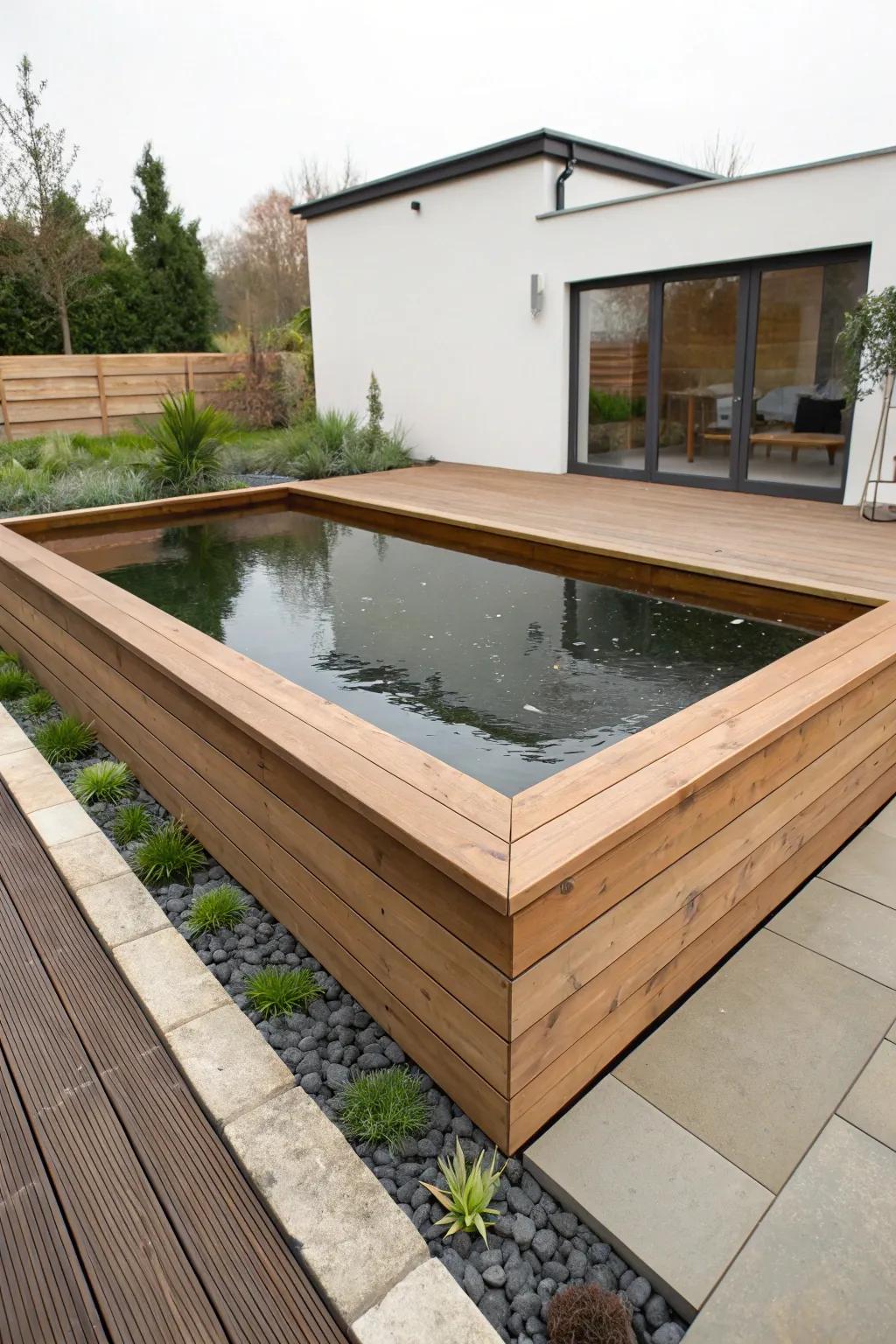 Refined and contemporary, this pond style contributes a modern flair.