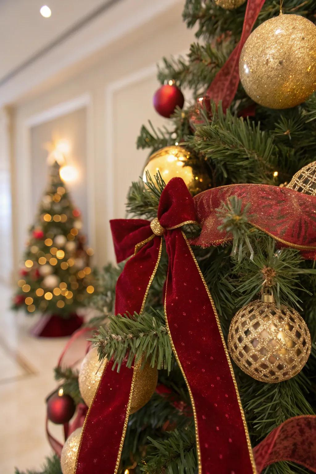 Combining weaves introduces depth and intrigue to the tree.