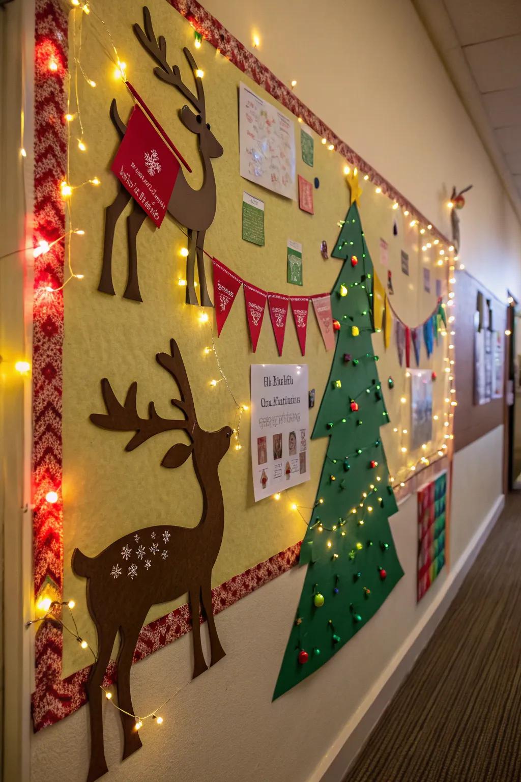 Sparkling lights introduce a magical element to your reindeer display.