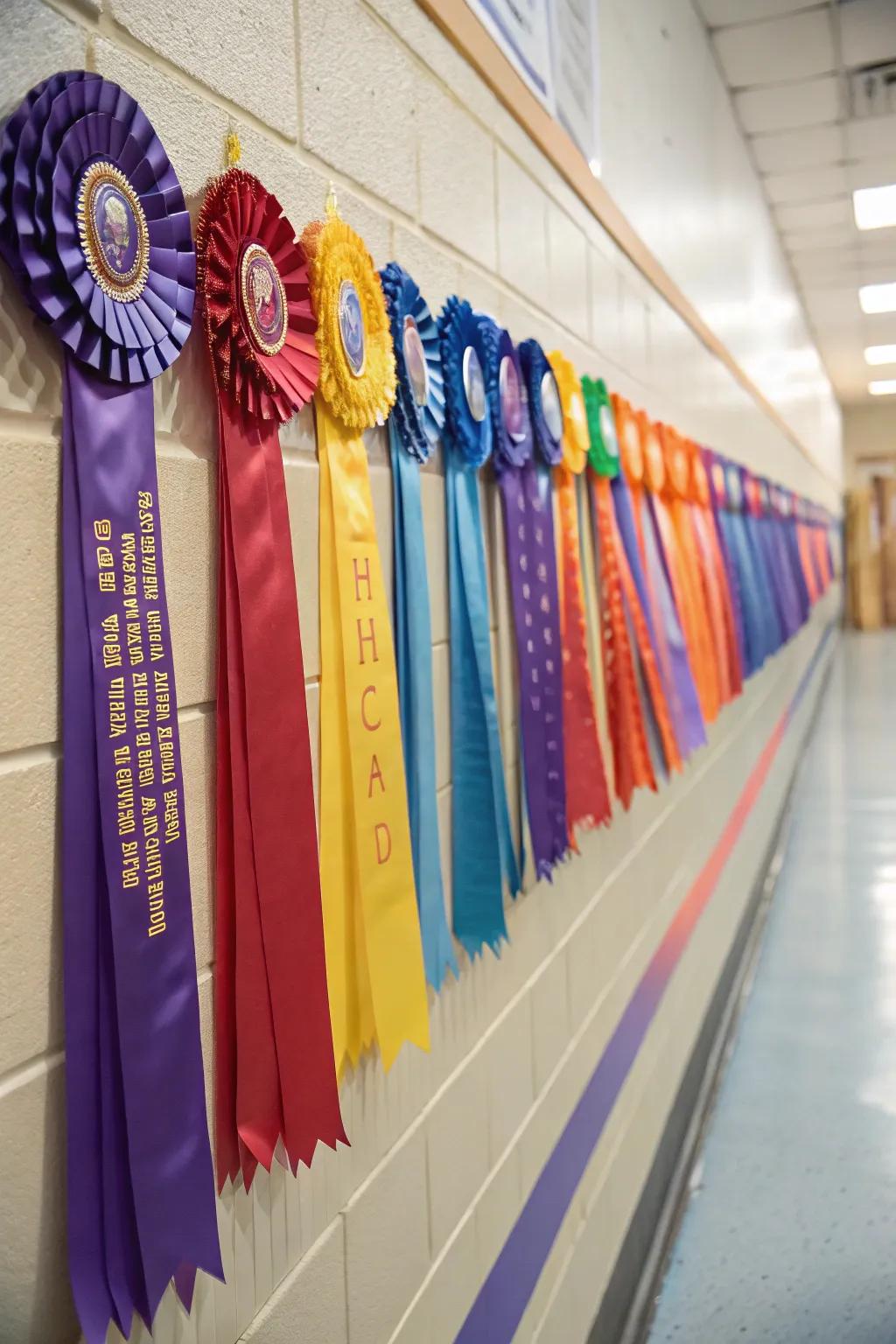 The visual depth of a gradient ombre effect achieved with ribbons.