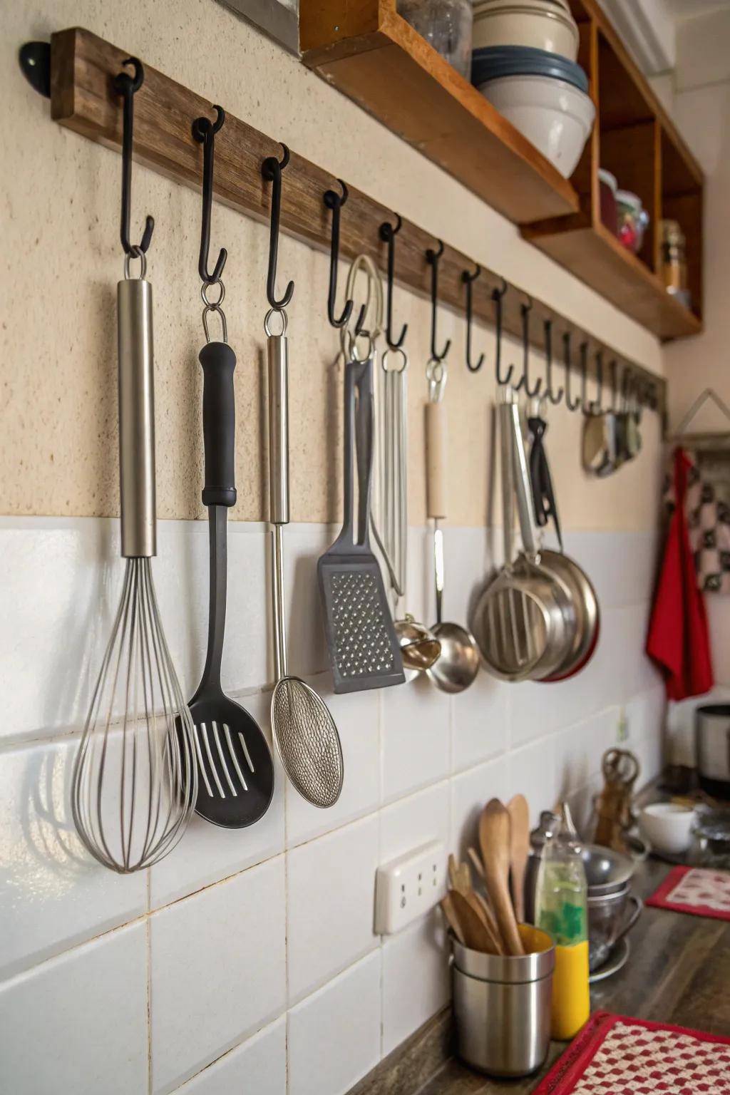 Hooks offer solutions for storage in the home.