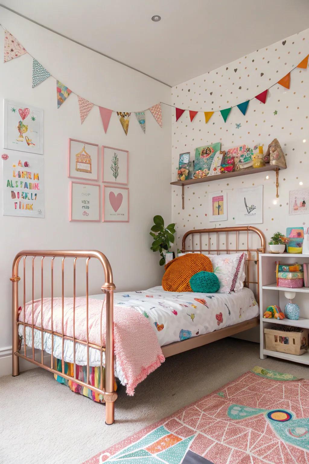 Blush-tone appends whimsy to a child's room.