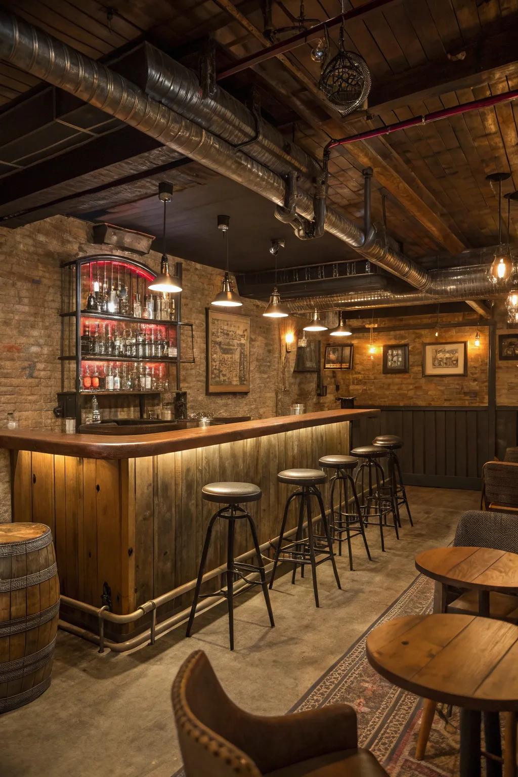 Metal and timber features crafting a harmonious countryside-industrial aesthetic.