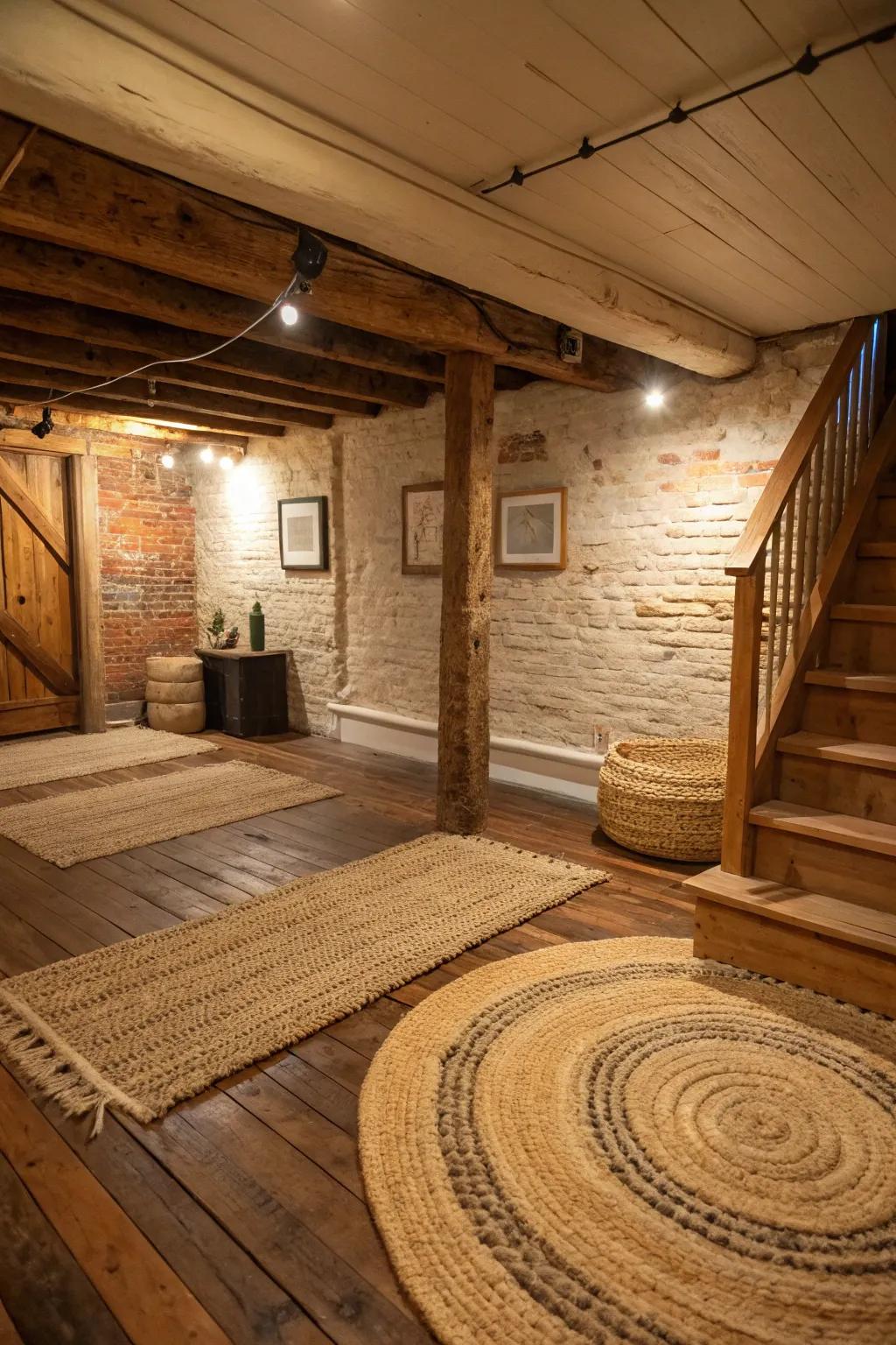 Natural ground coverings add warmth and texture.