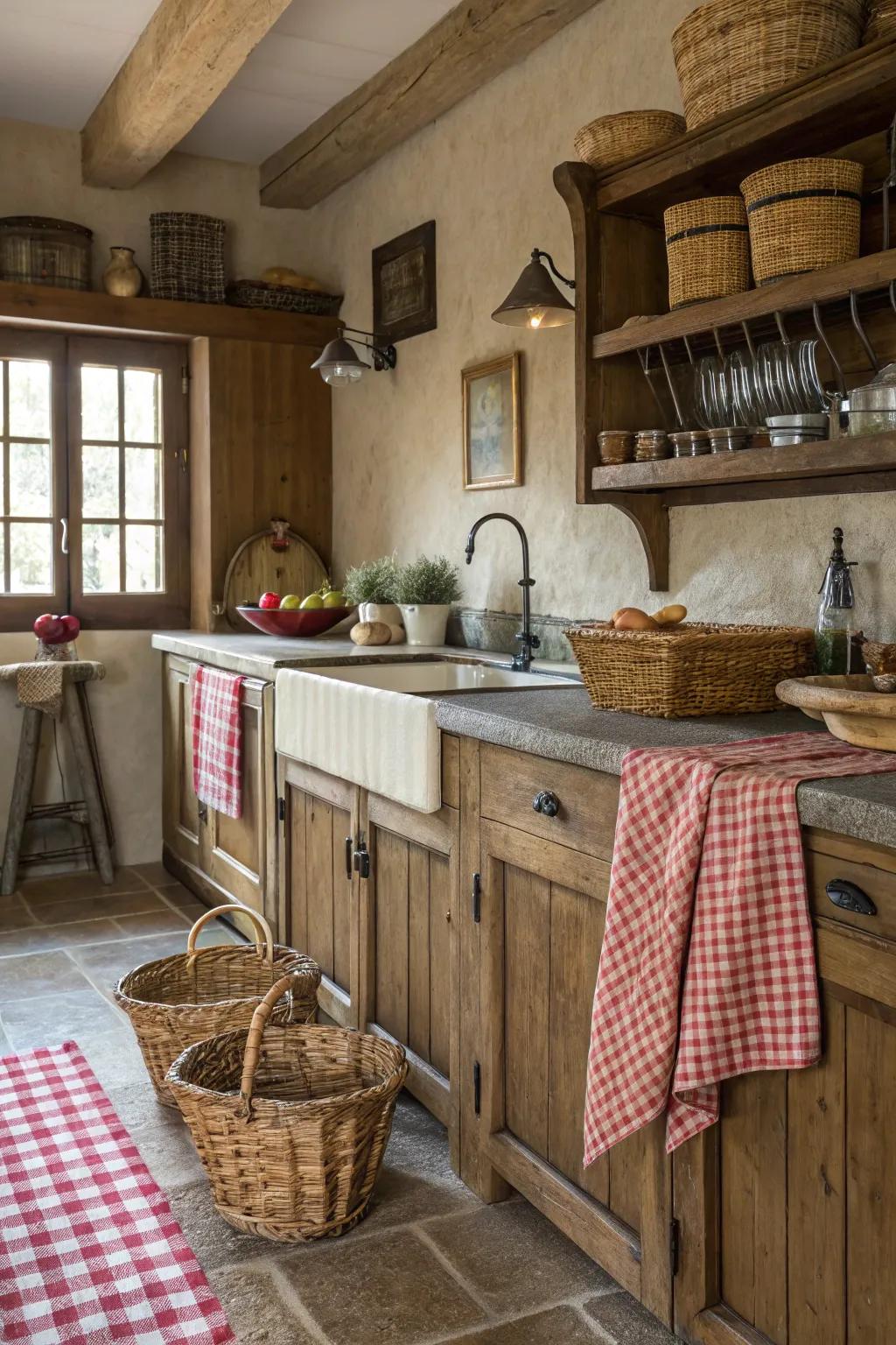 A combination of textures gives this kitchen’s design added richness.