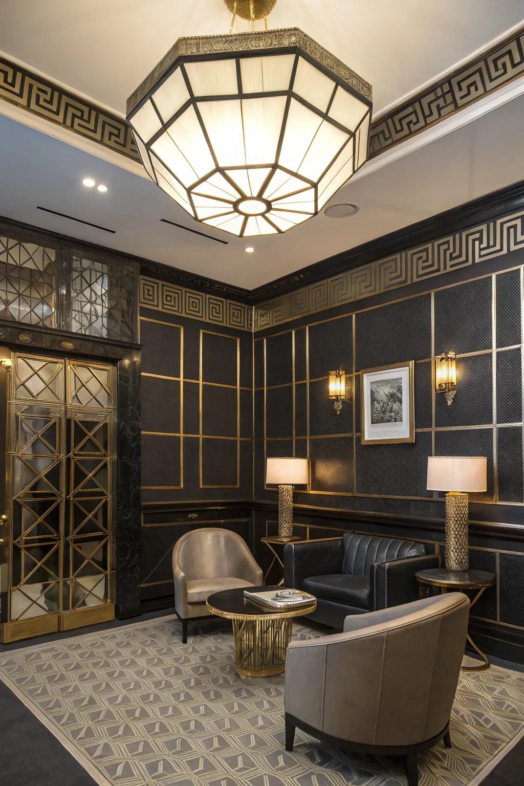 Add vintage glamour to your home with Art Deco lighting.