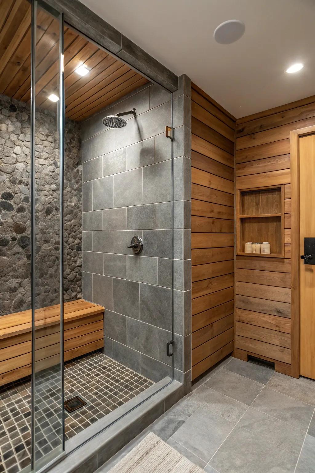 Unaltered constituents match pewter tone facade exquisitely.