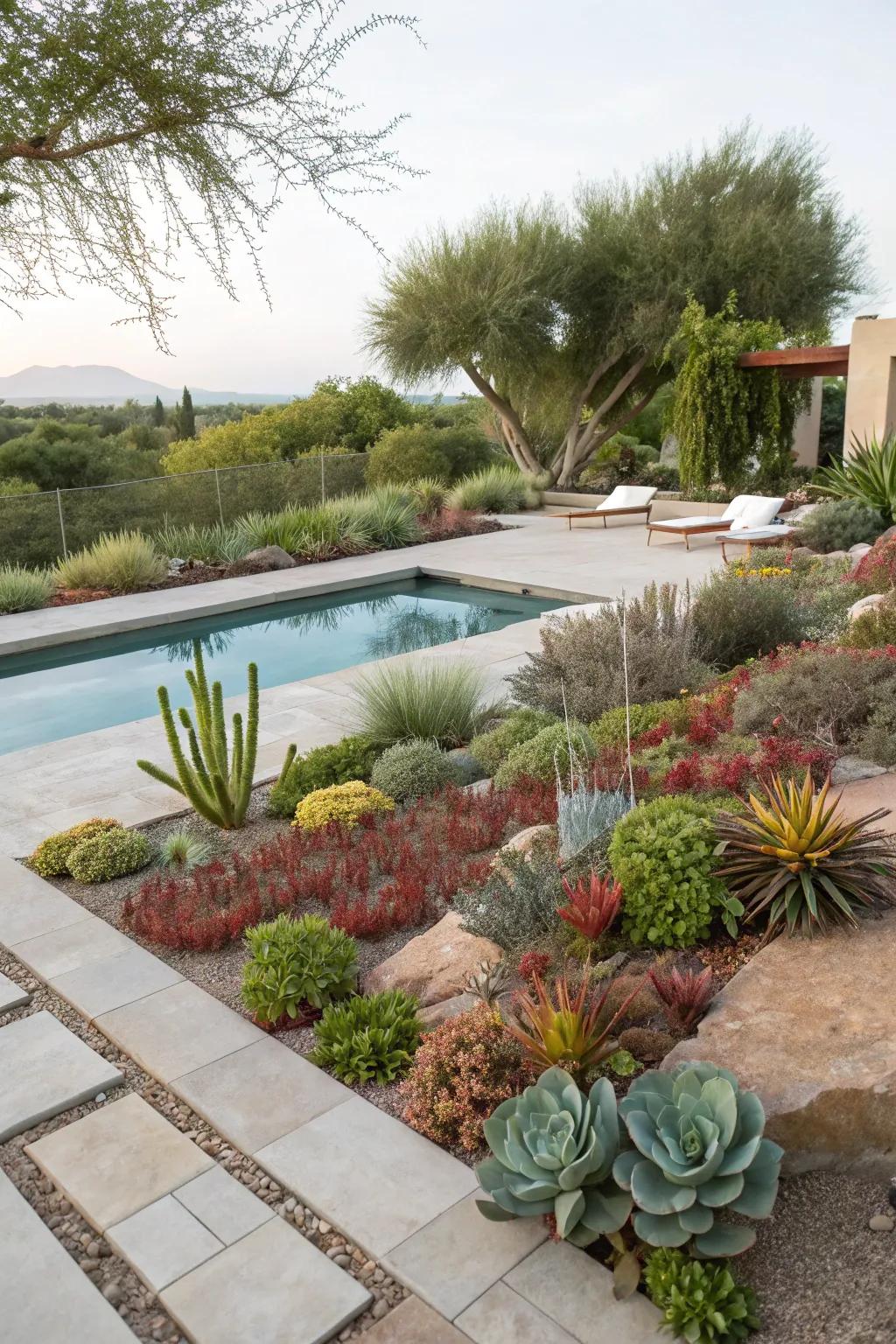 Low-upkeep succulents adding distinctive visual interest.