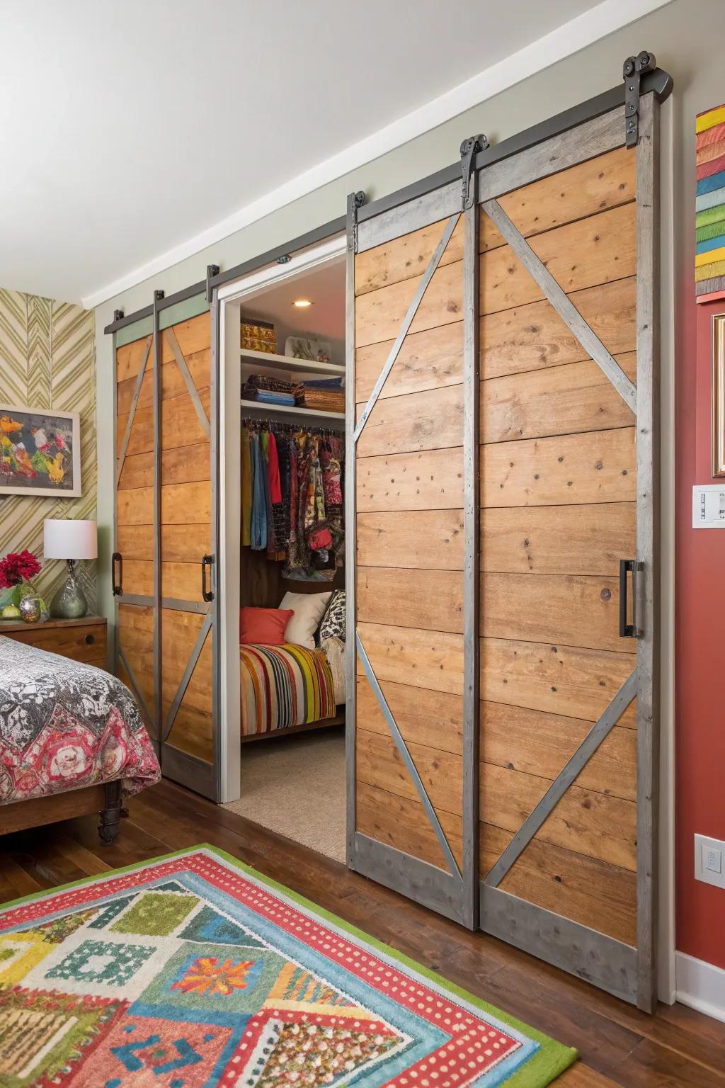 Blended materials for a distinctive detail.