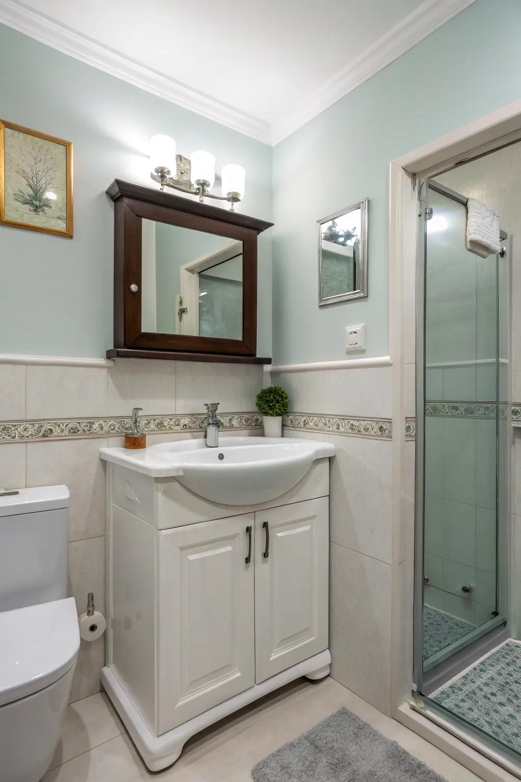 Corner sinks maximise floor space in tight areas.