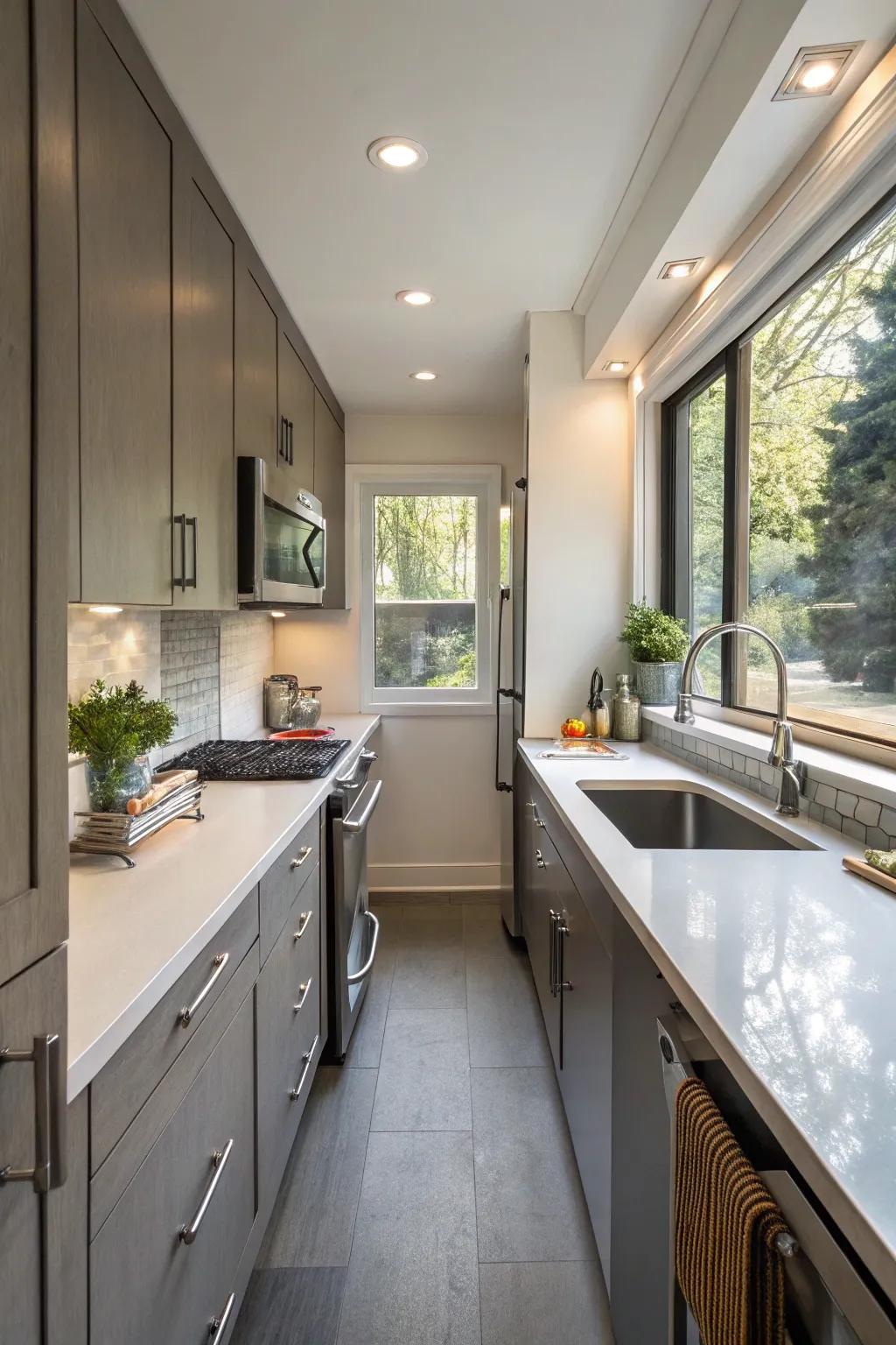 Adaptable worktops afford versatile workspace solutions.