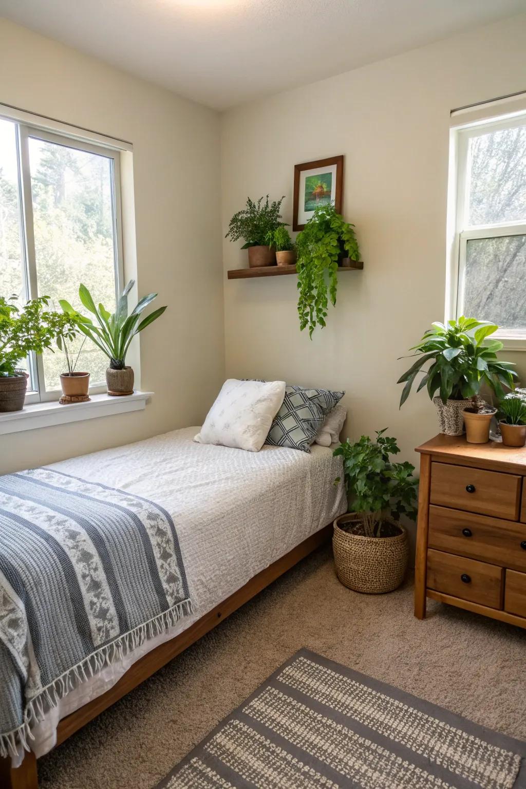 Plant life adds energy and charm.