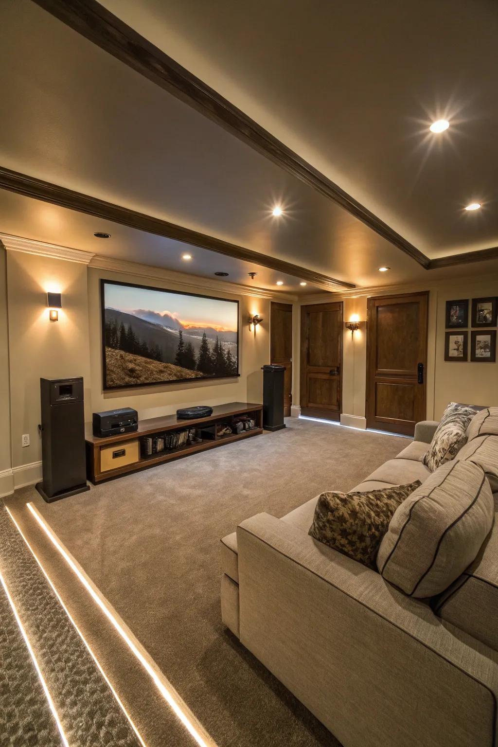 Directional lighting integrates safety and style.