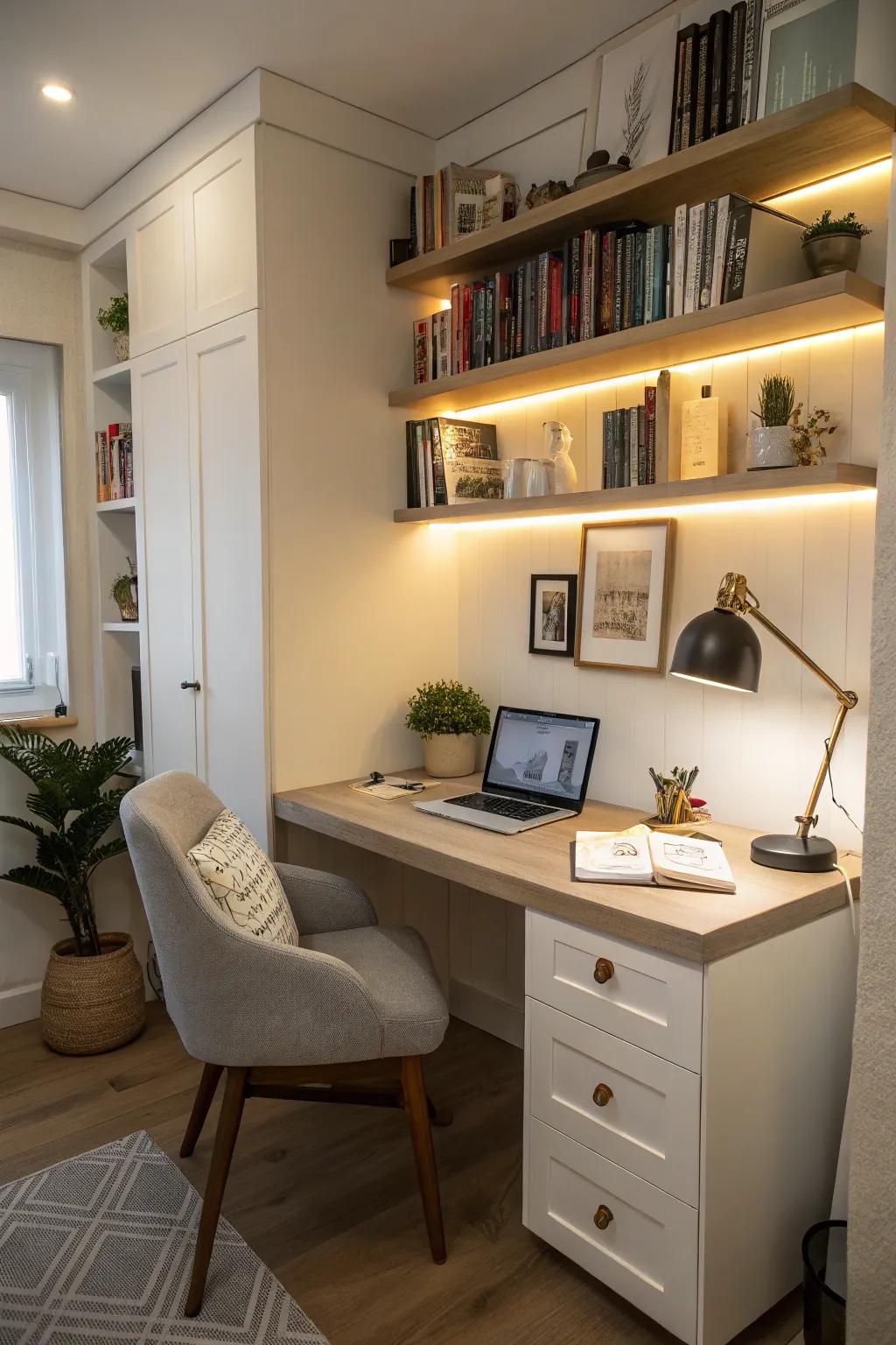 Corner desks optimize space and offer a unique layout.