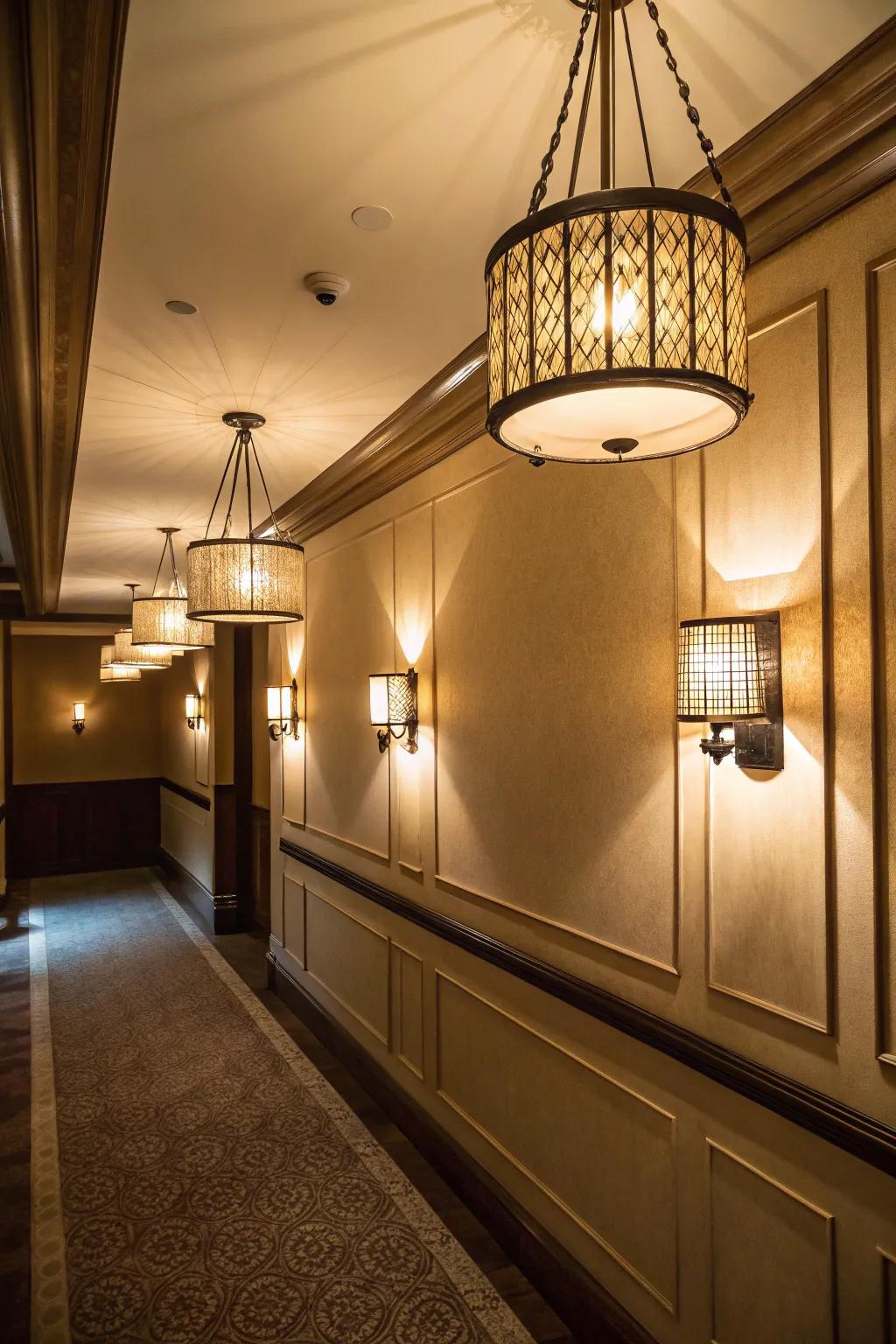 Strategic lighting enhances the ambiance of a small room.