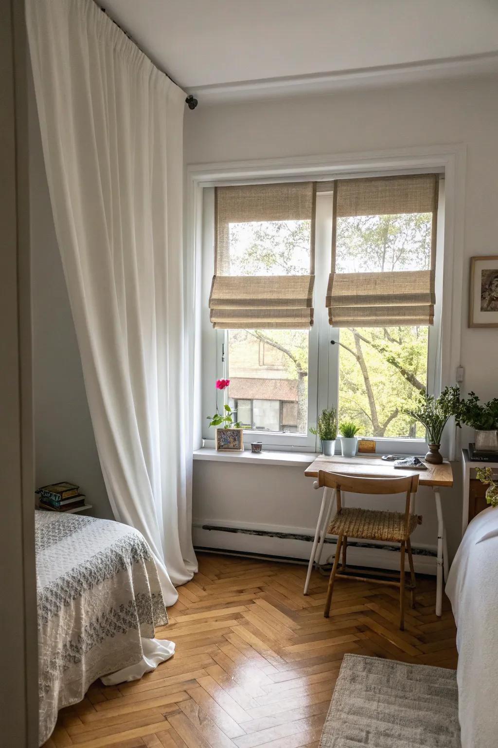 Dual-purpose solutions cater to both light and privacy demands.