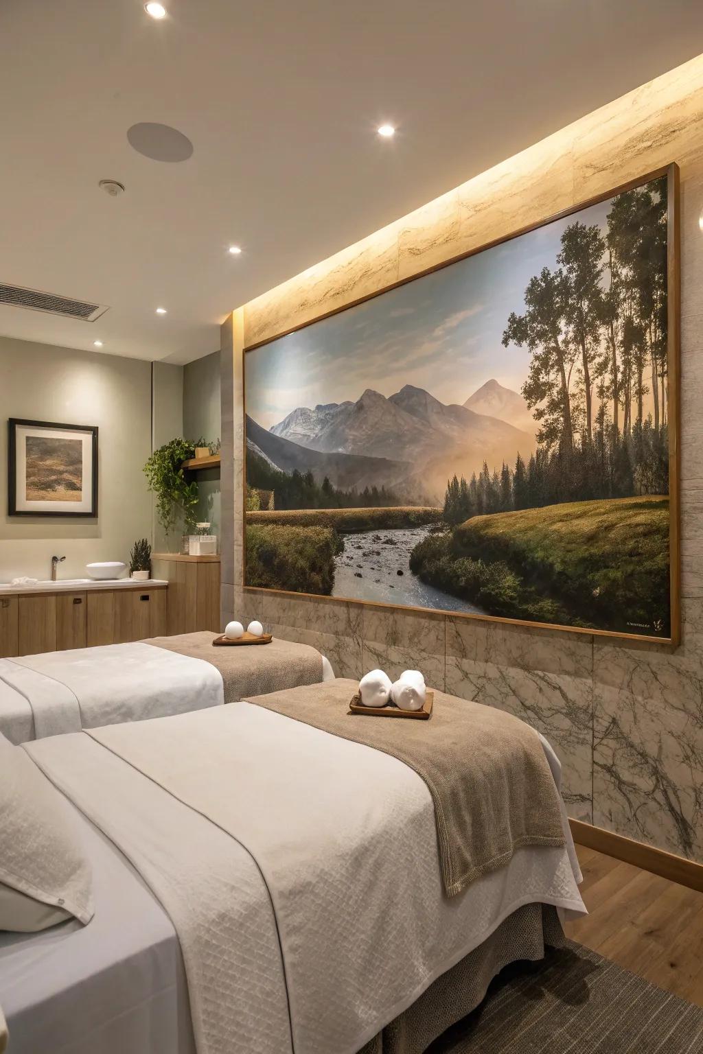 Soothing wall decor introduces a personal and soothing accent to your room.