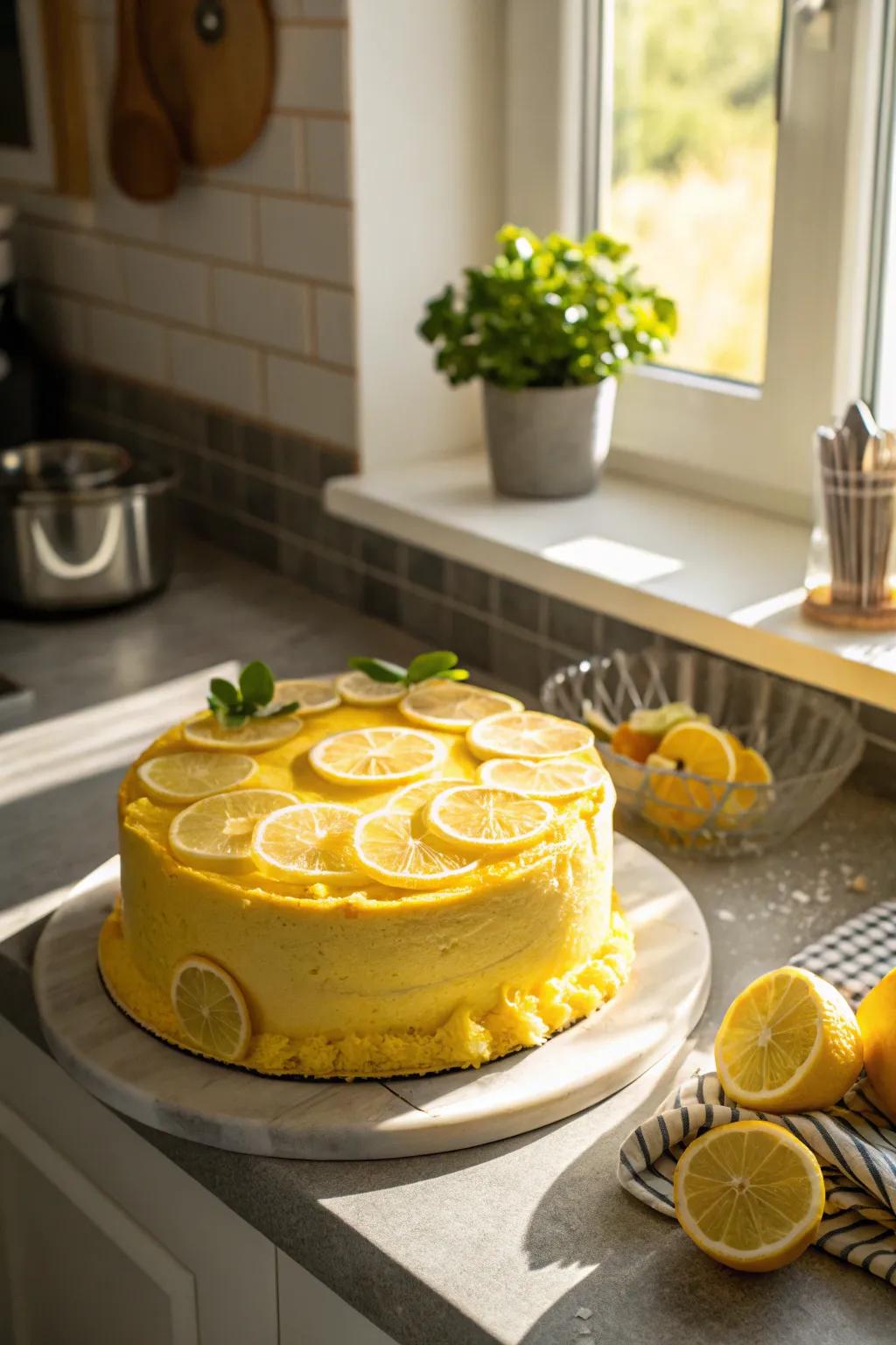 A citrus-infused cake delivering a burst of freshness.
