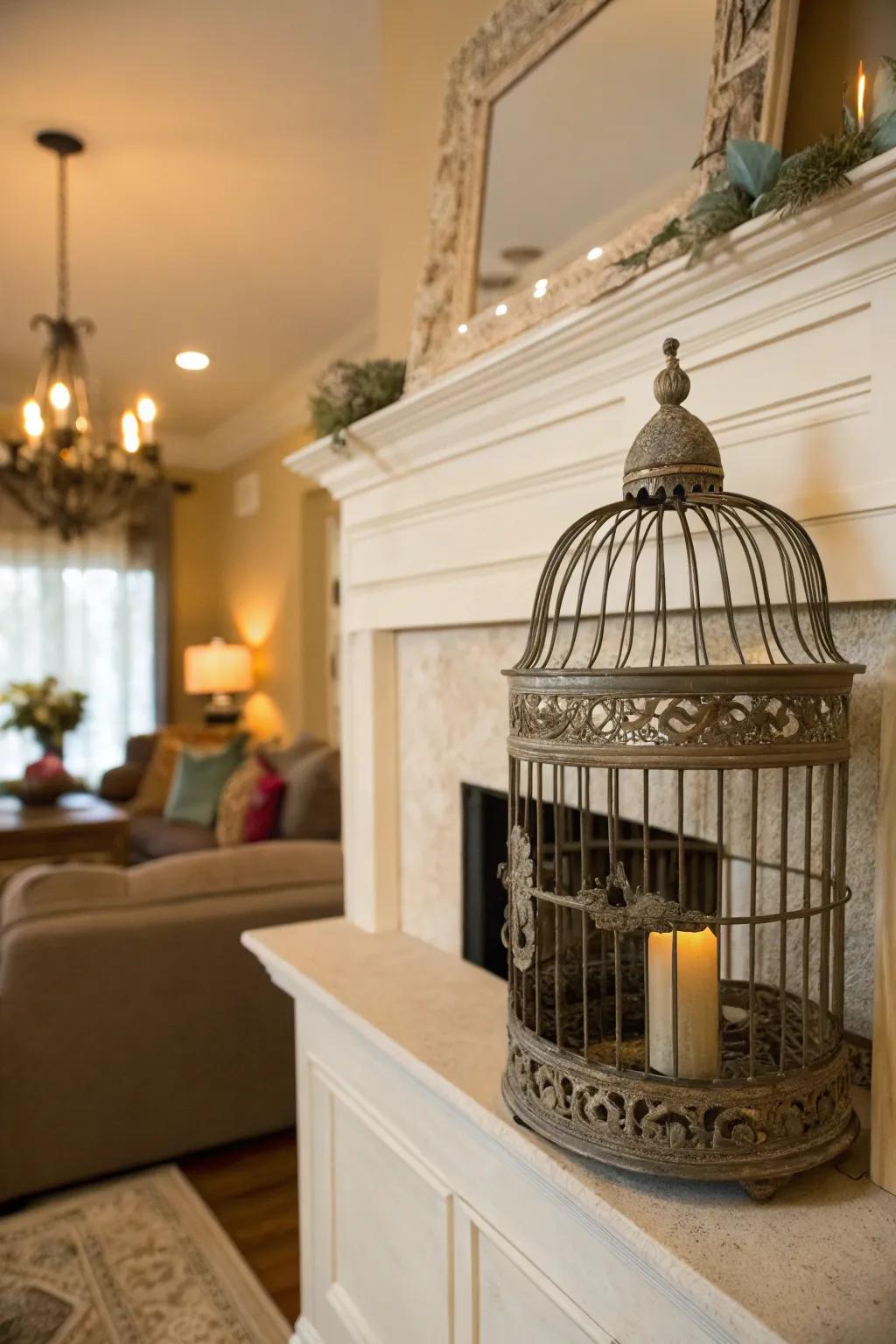 Unexpected items can add a unique twist to your mantel.