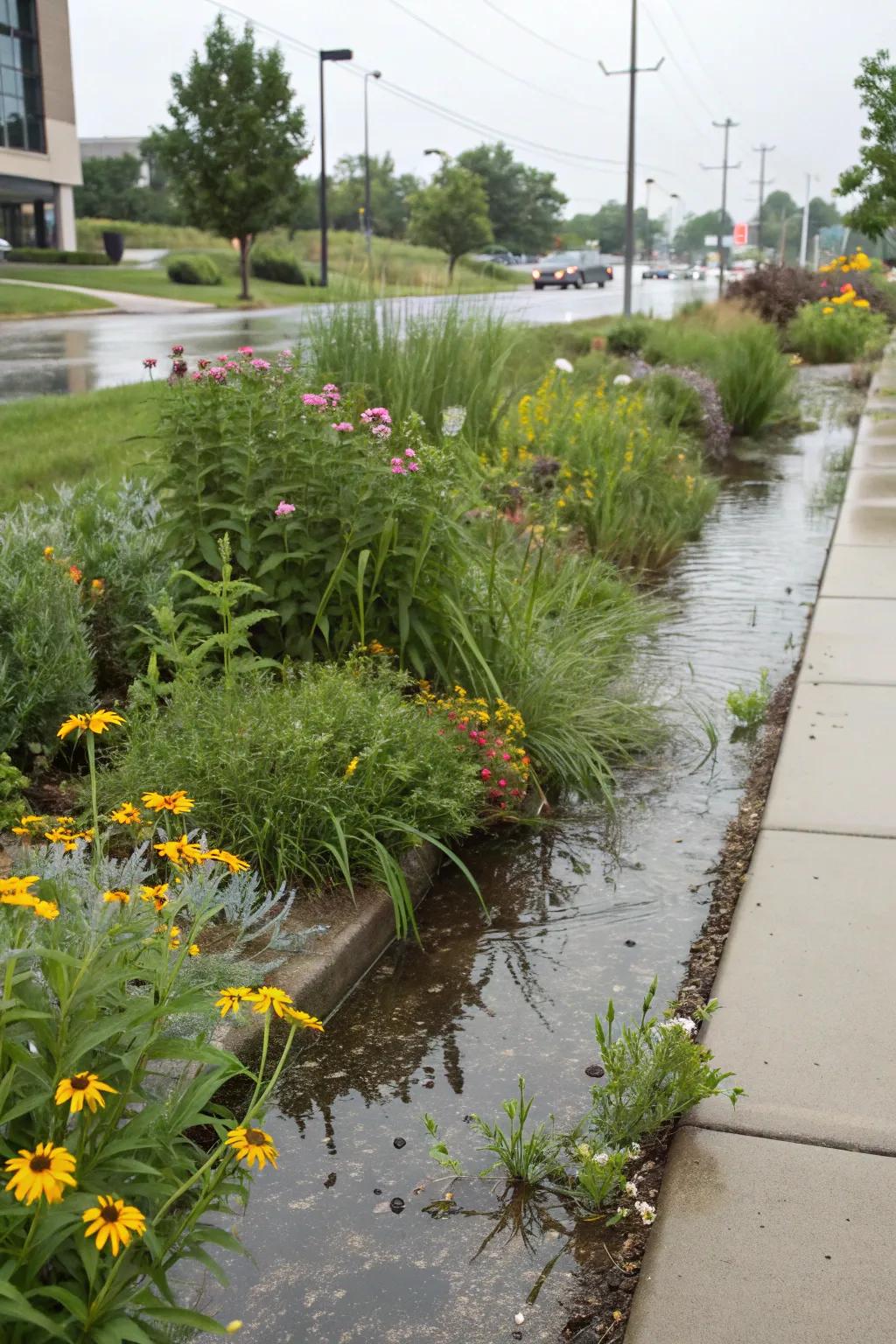 A stormwater garden is an earth-friendly way to handle runoff and add greenery.