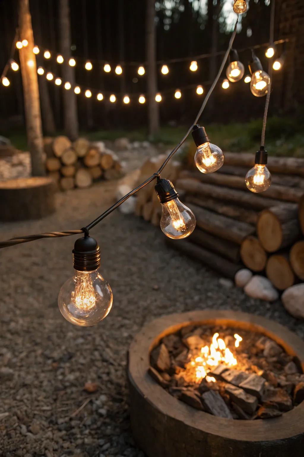 Mixed bulb styles generate a dynamic visual interest.
