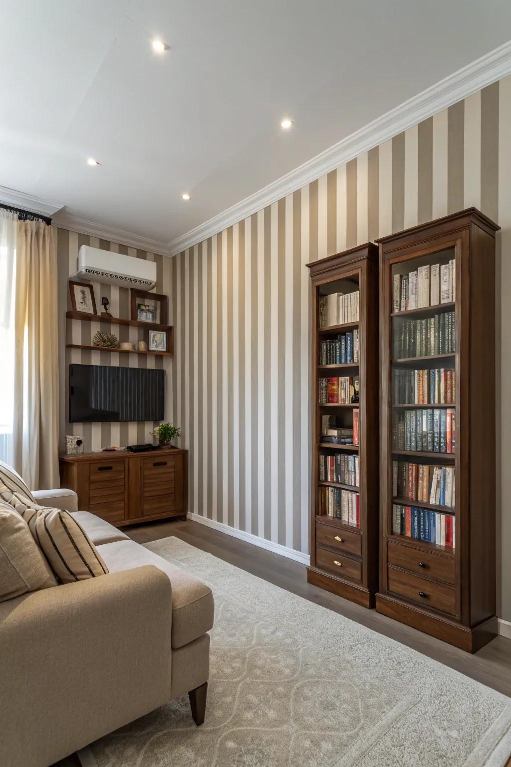 Vertical features enhance height in compact spaces.