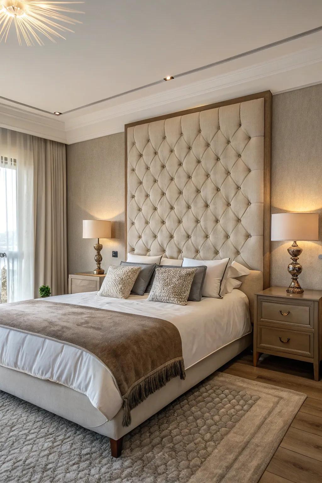 Anchor your personal space with a statement headboard.