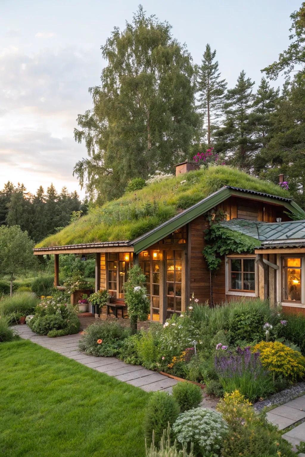 A green roof introduces a sustainable and attractive aspect to your summer house.