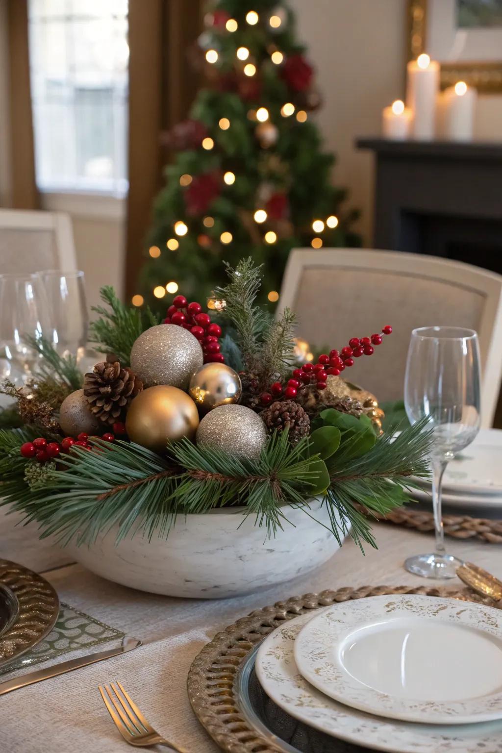 A festive centerpiece celebrating the holiday season.
