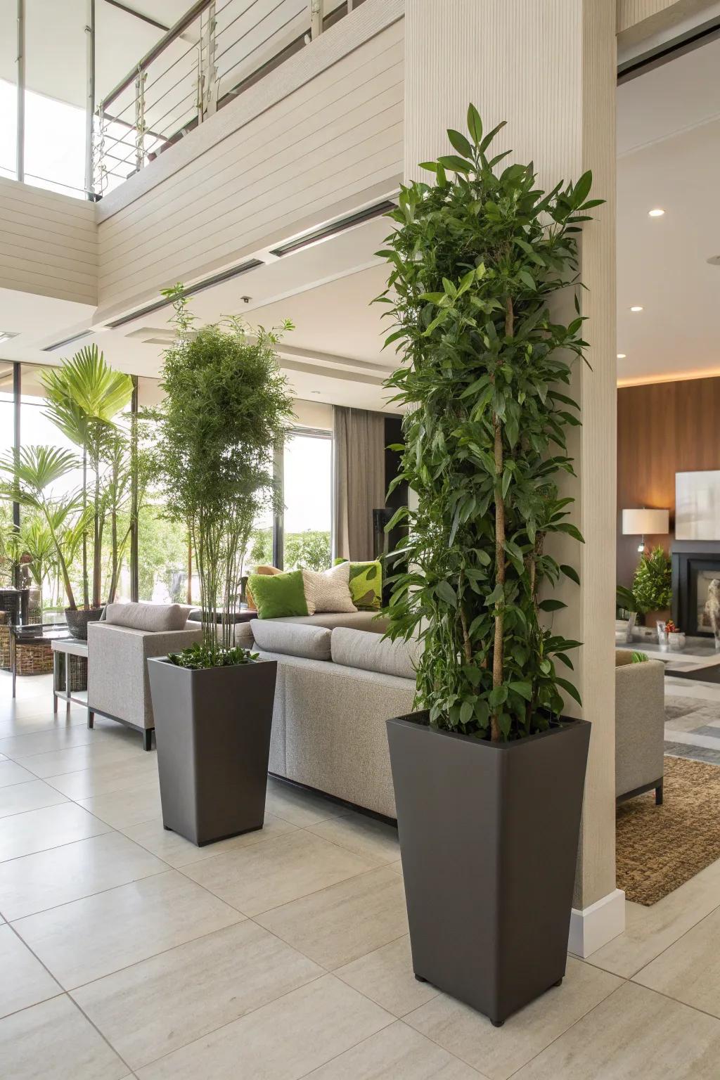 Divide spaces beautifully with vertical container dividers.