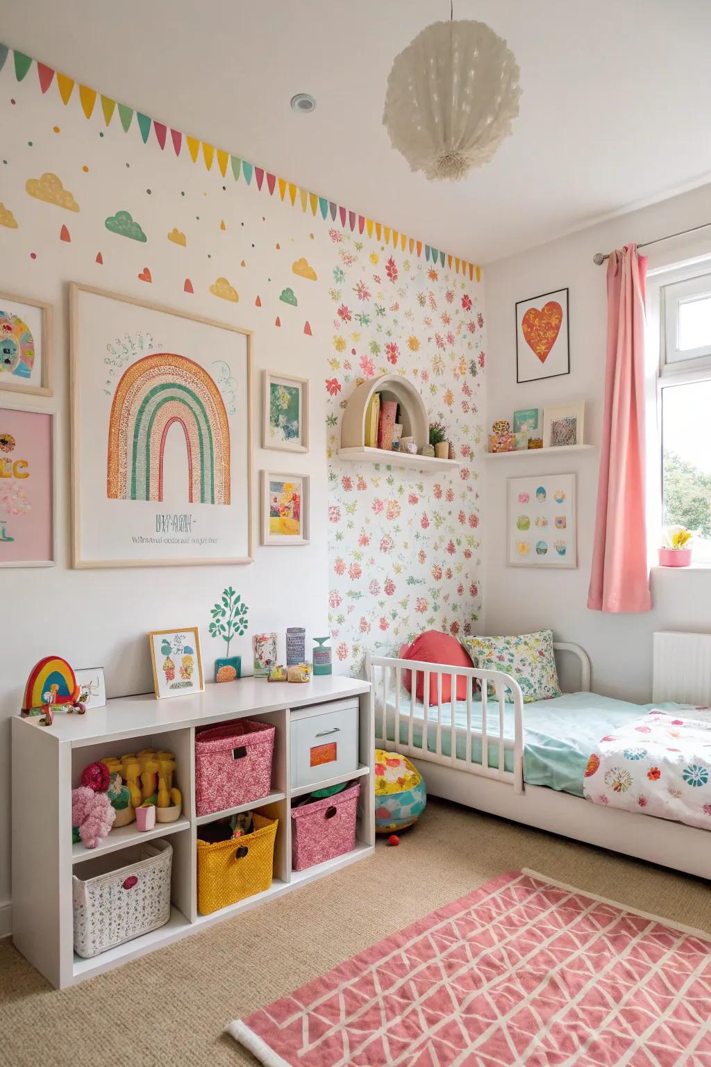 Playful wall art sparks imagination and joy.
