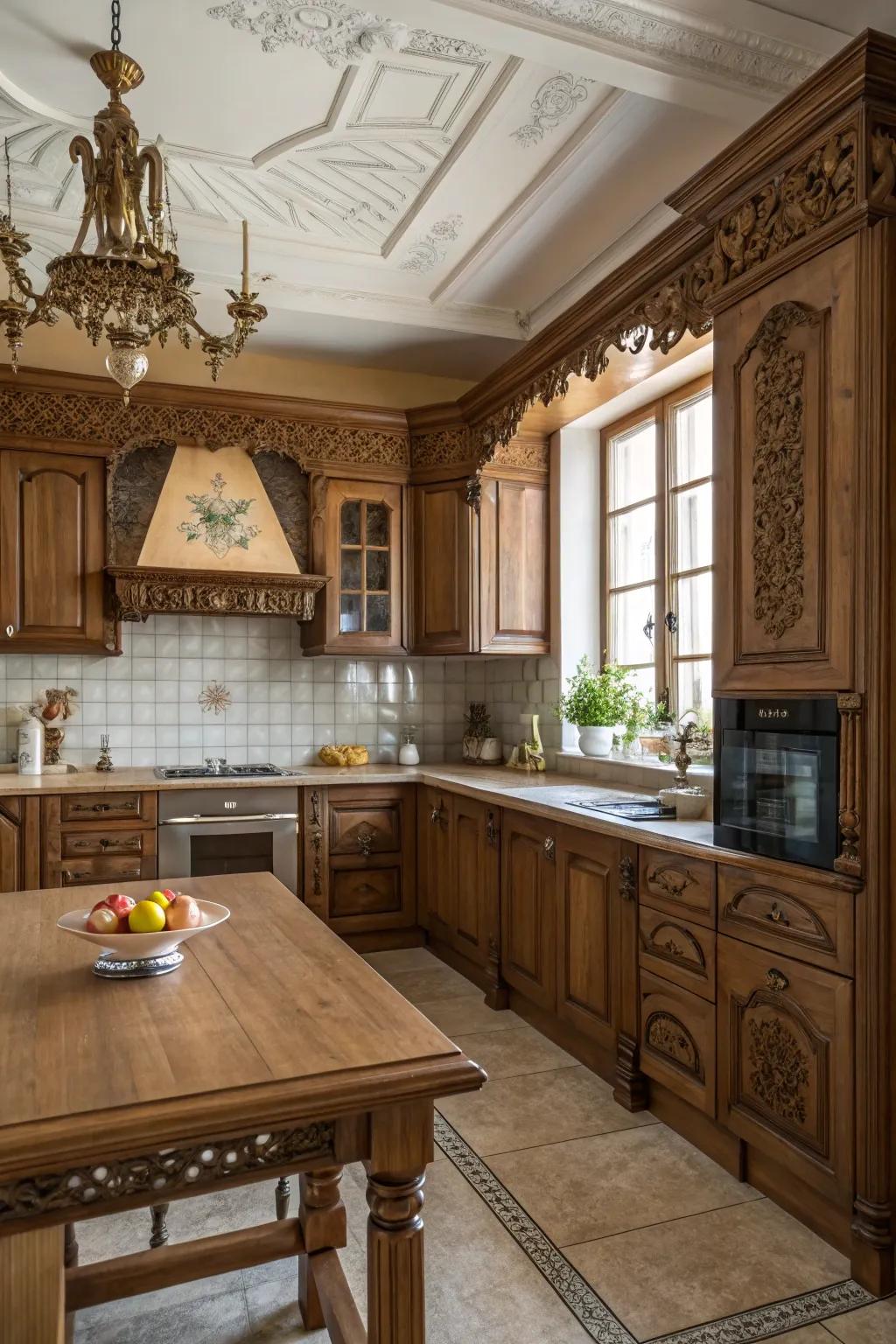 Detailed accents emphasize the traditional allure.