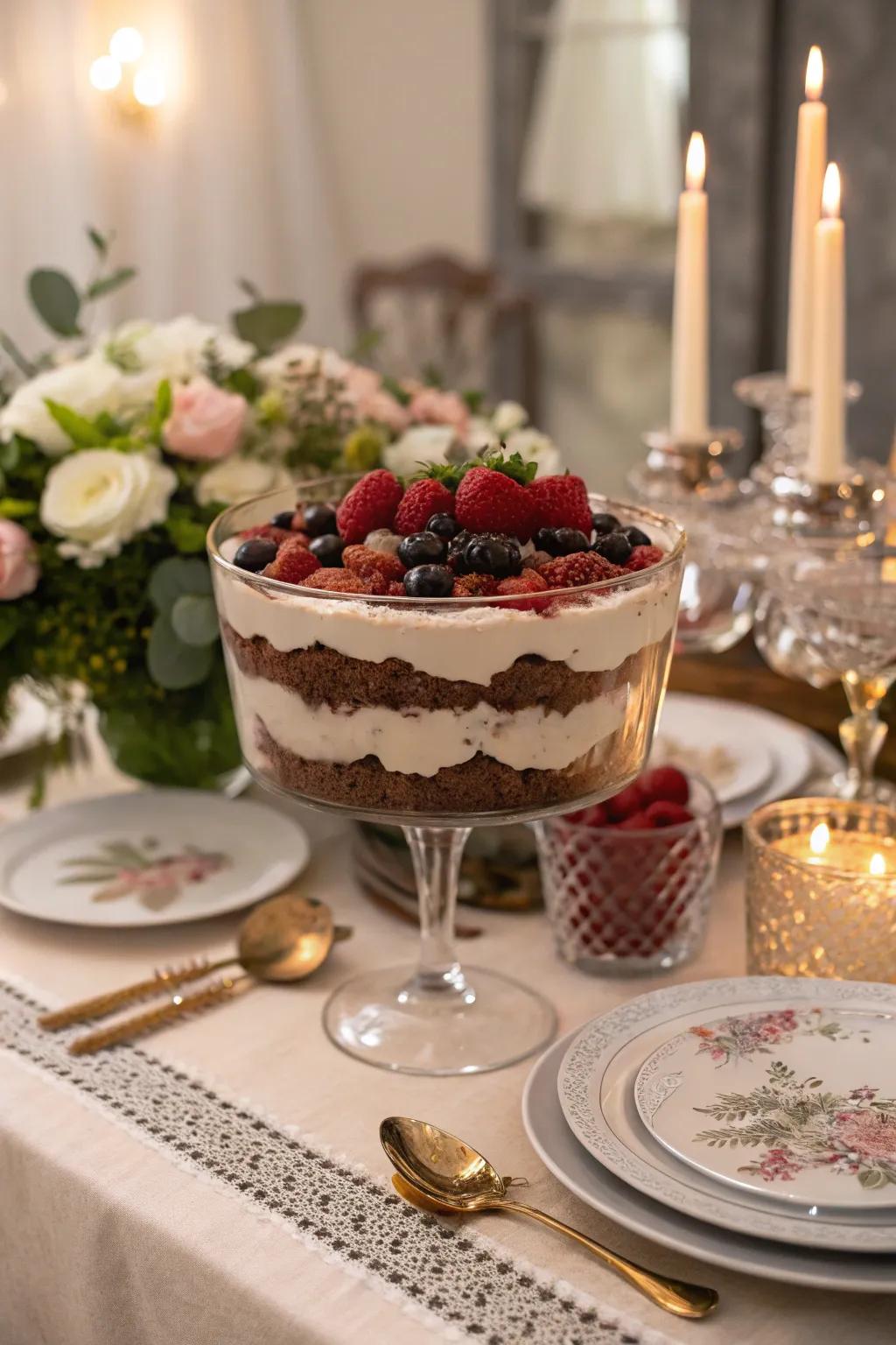 A dessert bowl transforms a simple dessert into a striking masterpiece.