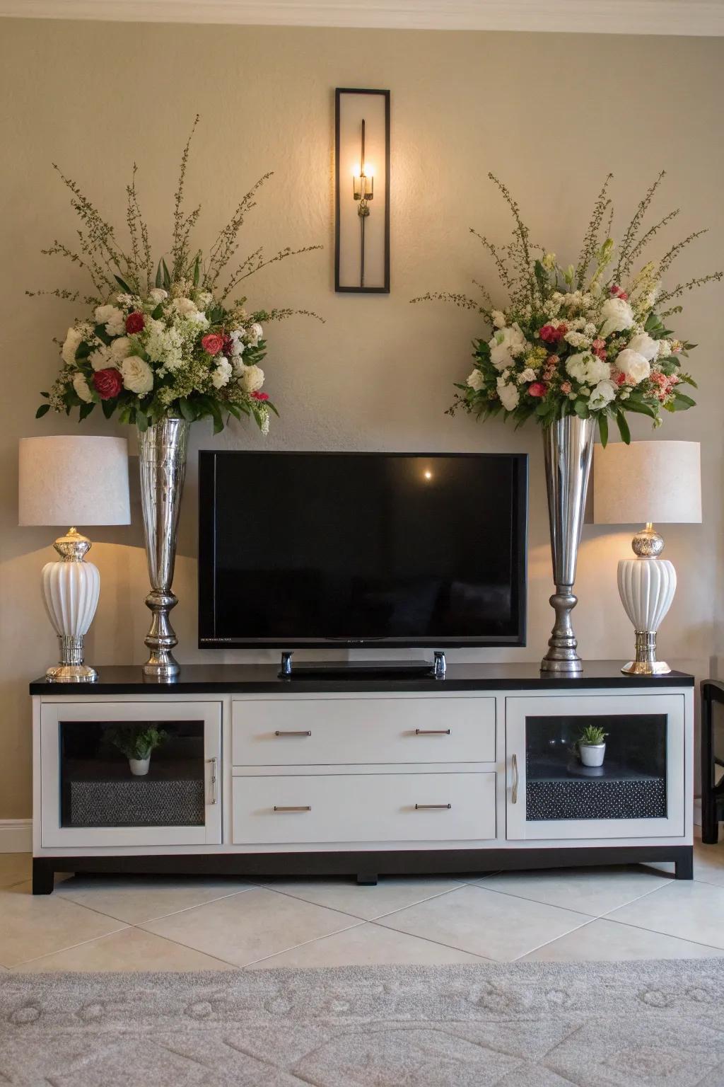 Symmetry creates a balanced and pleasing décor arrangement.