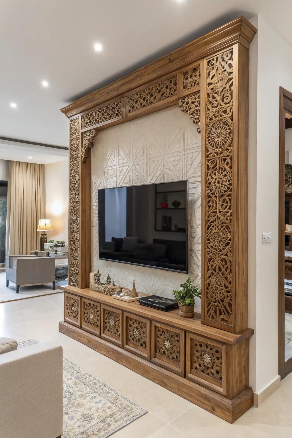A fusion of traditional and modern styles for an exceptional TV wall.