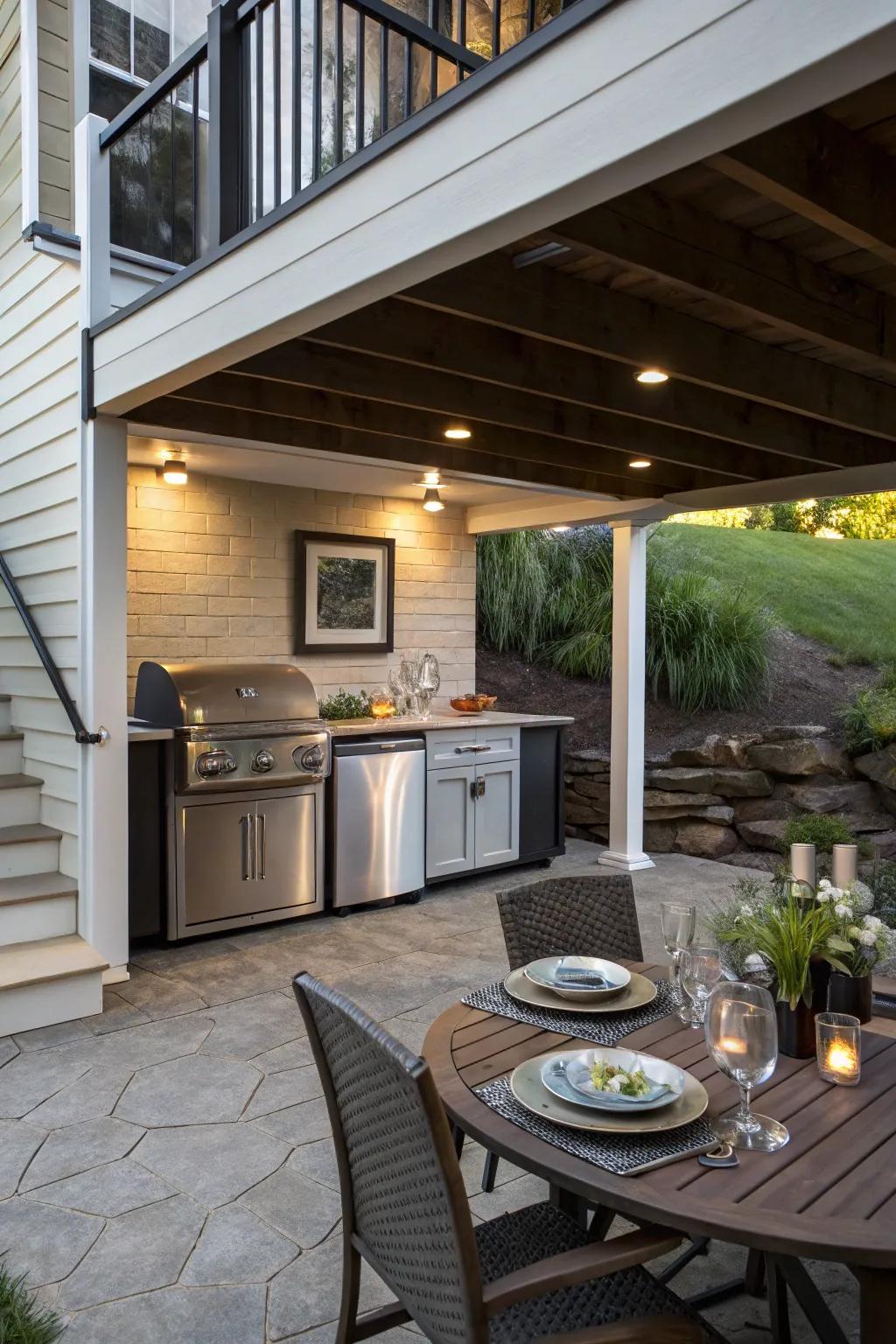 Cook and dine with an outdoor kitchen.