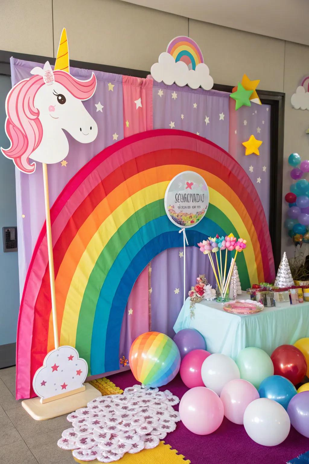 Capture bewitching instants at a unicorn-themed snapshot booth.