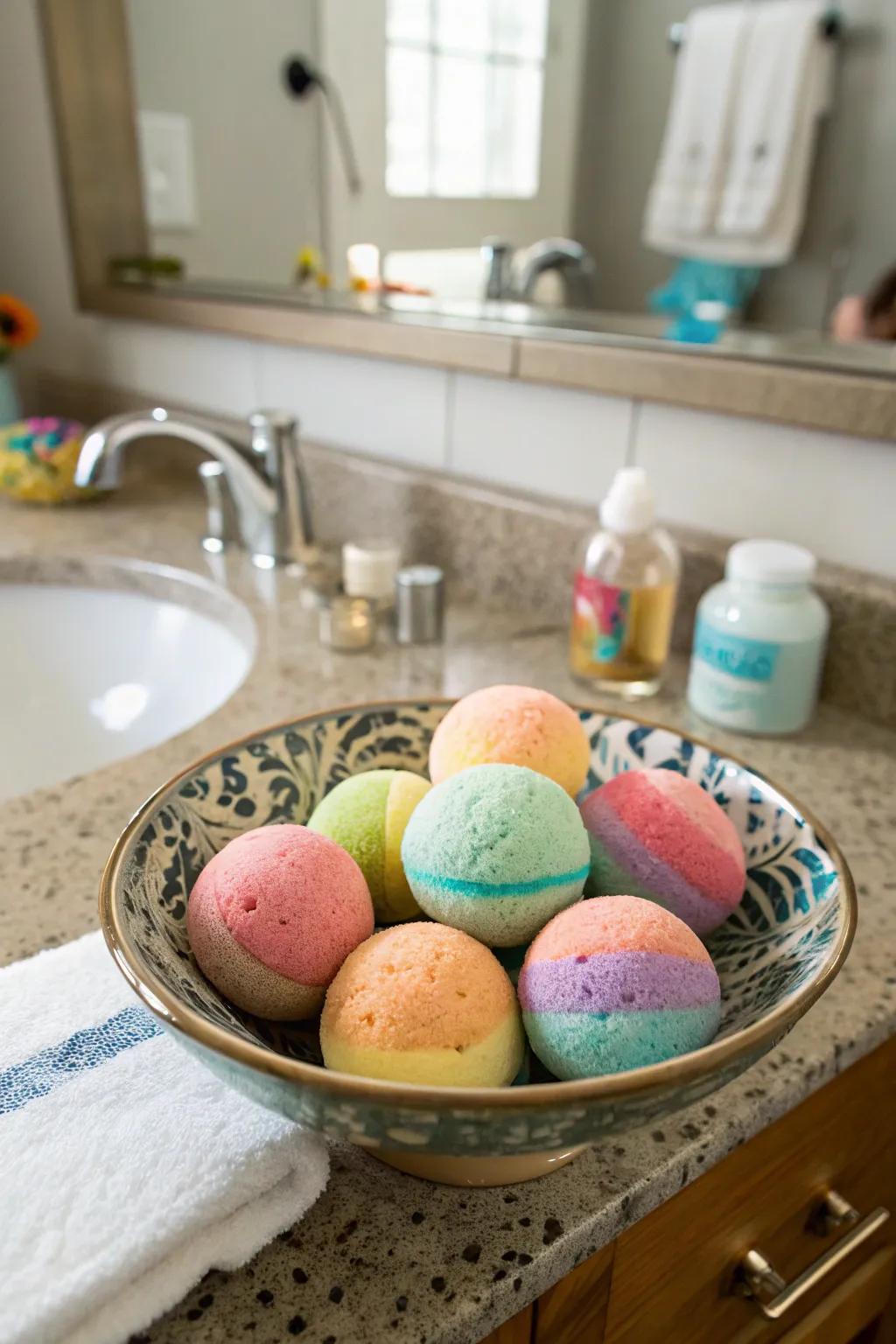 Homemade soak bombs for a luxurious bath experience