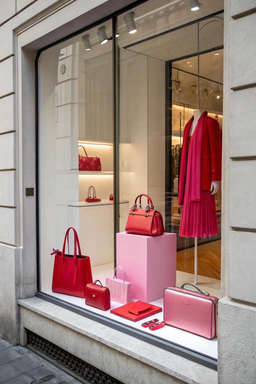 A pink and red theme, giving off a feeling of Valentine's Day.