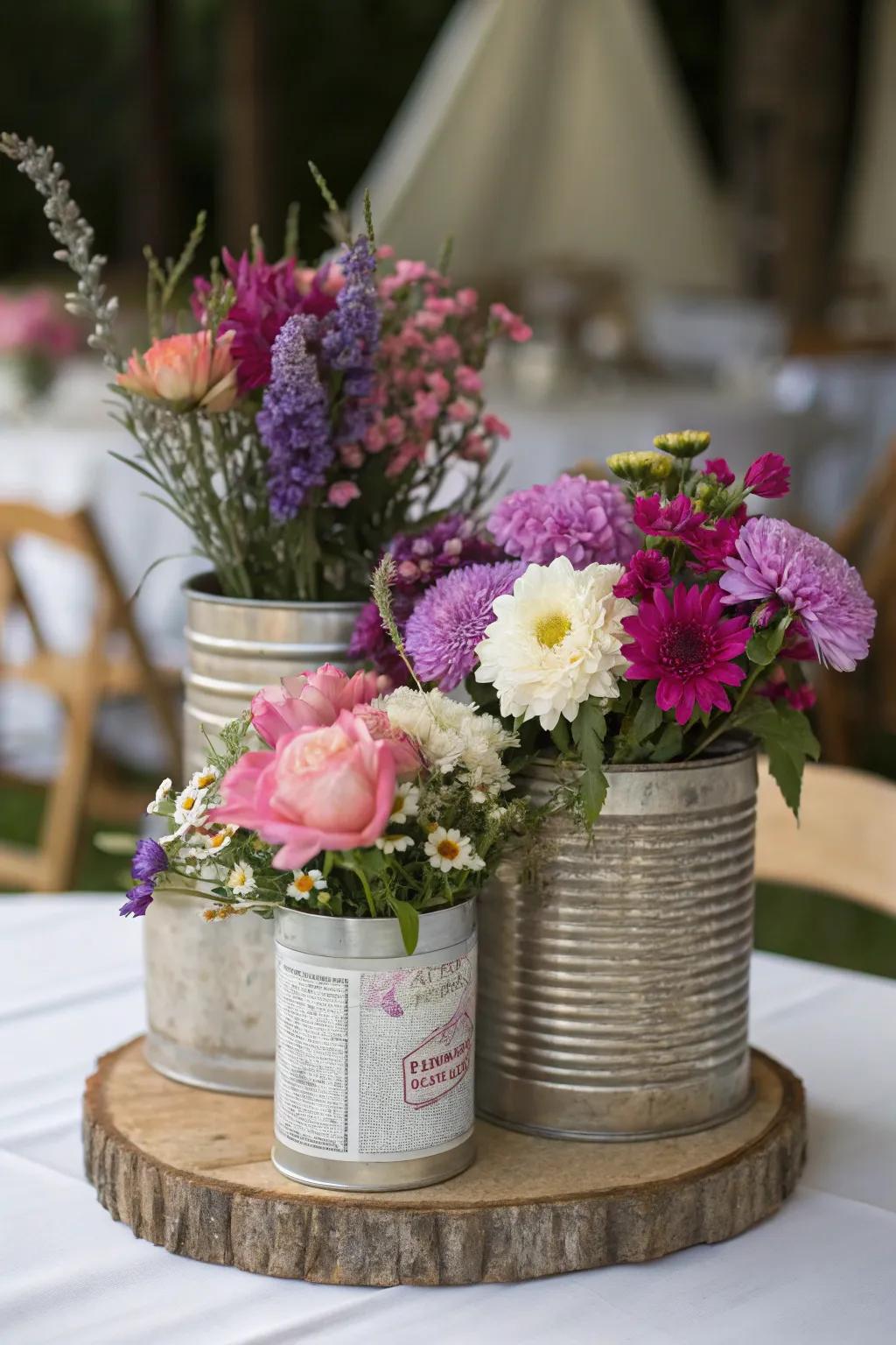 Vintage metal containers casting a nostalgic allure.