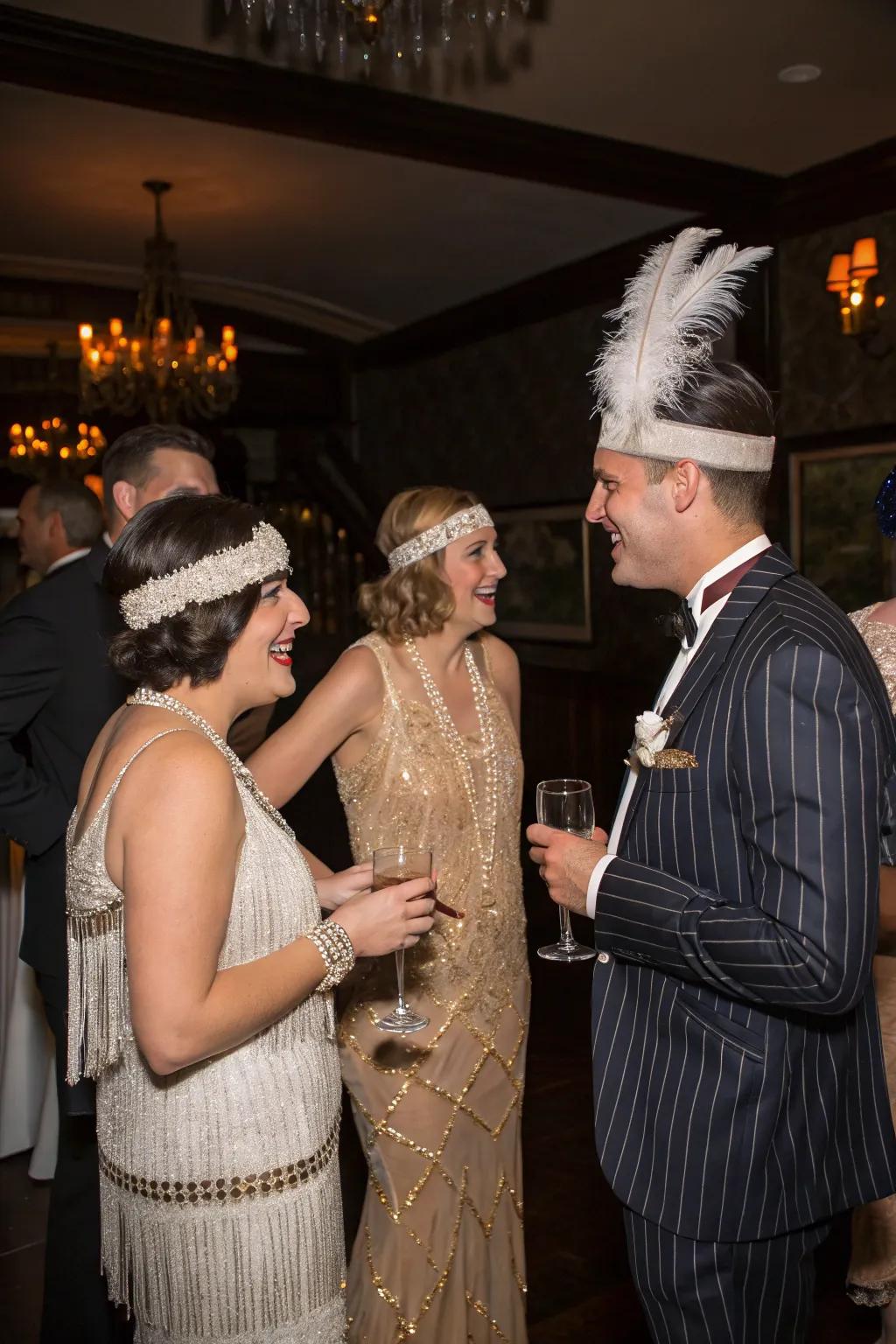 Guests embrace the retro theme with classic 1920s clothes.