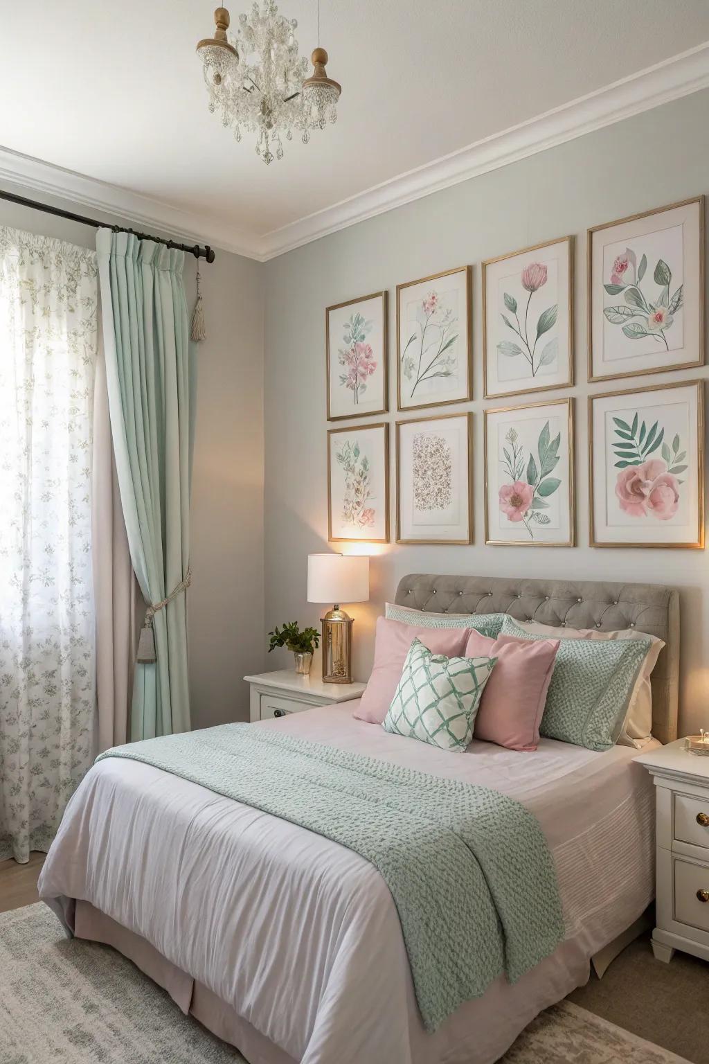 Quiet colors give a soothing atmosphere for your bedroom.