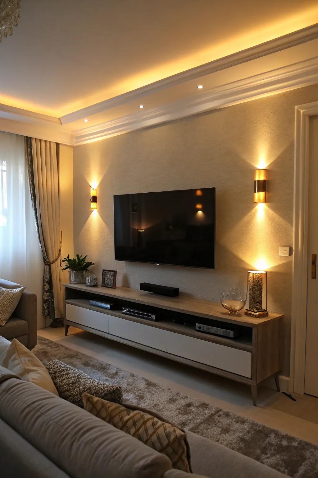 Illumination can dramatically enhance your TV area.